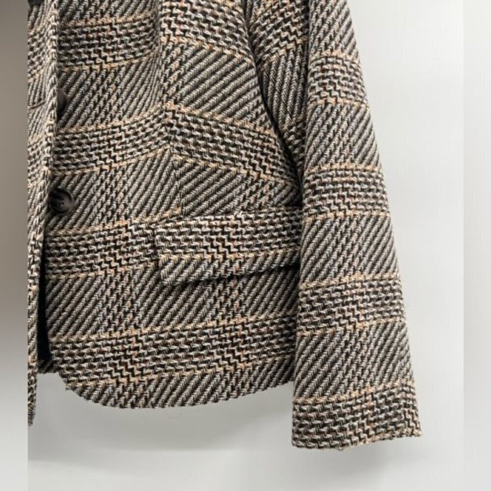 Pendleton Brown Chevron Suit Jacket Blazer Size 6… - image 3